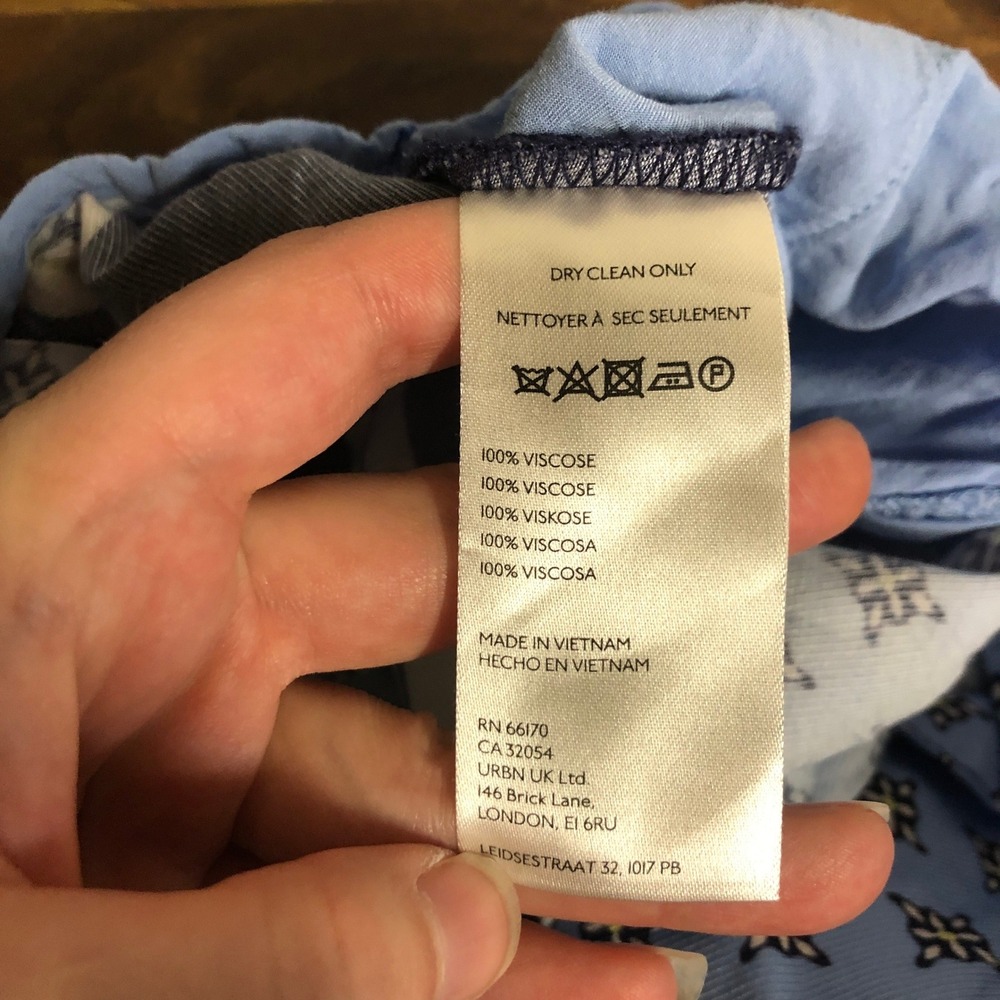 Maeve Light Blue & Navy Wide-Leg Printed Culottes - Picture 12 of 16